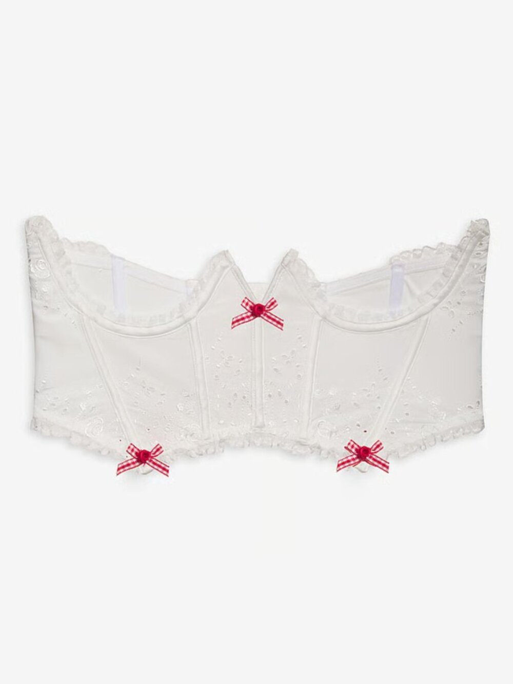 New! For Love & Lemons White Violetta Bow Corset Top Medium 34287